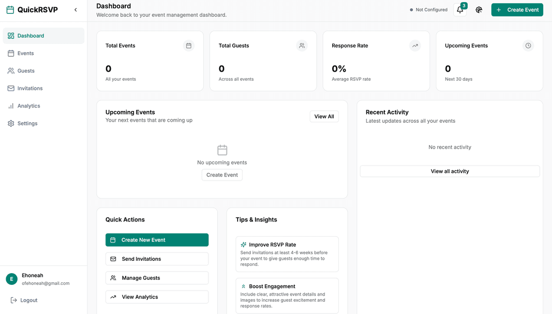 Invite2 Dashboard